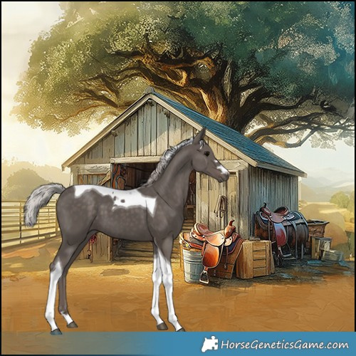 Horse Color:Silver Black Tobiano