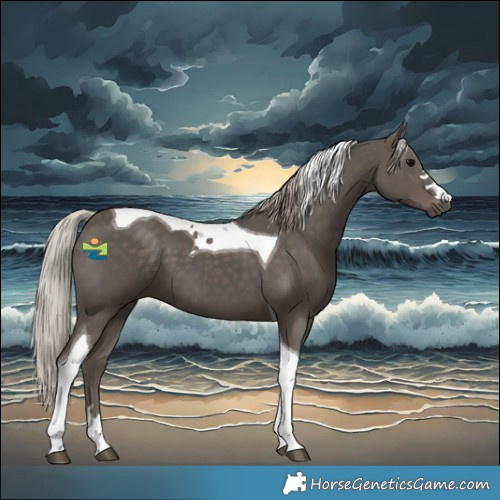 Horse Color:Silver Black Tobiano 