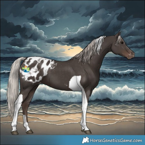 Horse Color:Silver Black Tobiano Blanket 