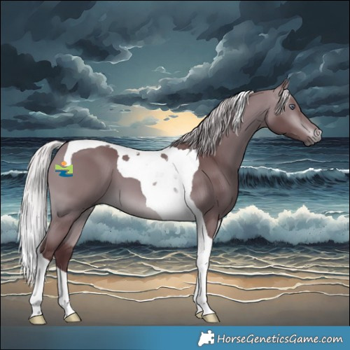 Horse Color:Chocolate Silver Brown Chinchilla Tobiano 