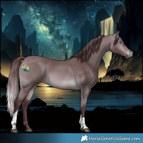 Horse Color:Chocolate Brown Chinchilla Tobiano 
