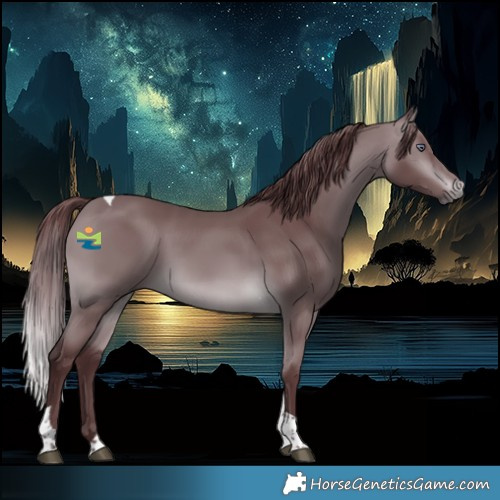 Horse Color:Chocolate Brown Chinchilla Tobiano 