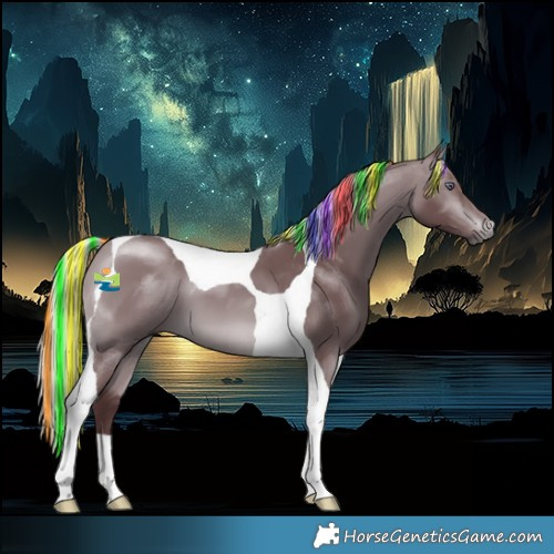 Horse Color:Painted Chocolate Silver Brown Chinchilla Tobiano 
