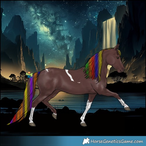 Horse Color:Painted Chocolate Black Chinchilla Tobiano 