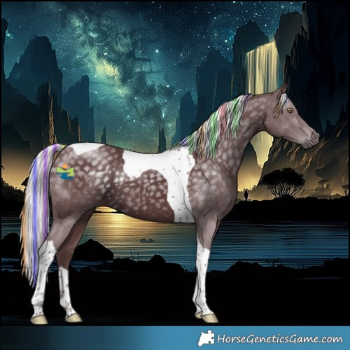 Horse Color:Painted Chocolate Silver Black Chinchilla Tobiano 