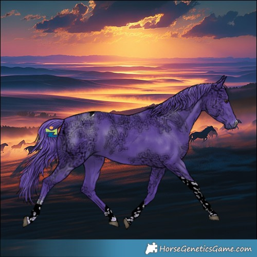 Horse Color:Watercolor Black Chinchilla Ice Sabino Tobiano 