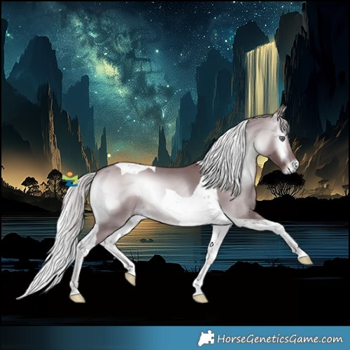 Horse Color:Chocolate Silver Brown Chinchilla Onyx Tobiano 