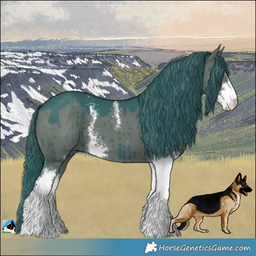 Horse Color:Watercolor Grullo Sabino Brindle 