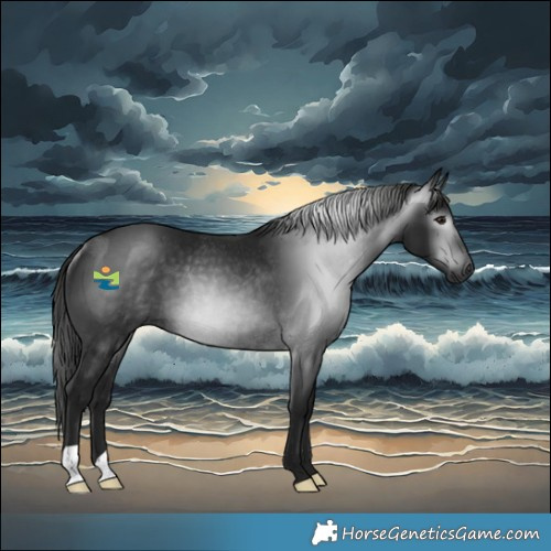 Horse Color:Gray Black Rabicano 