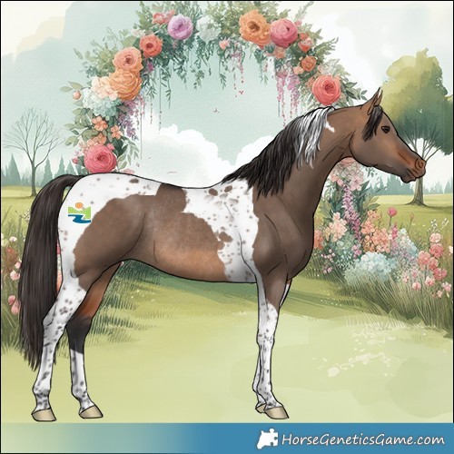 Horse Color:Bay Dun Tobiano Rabicano 