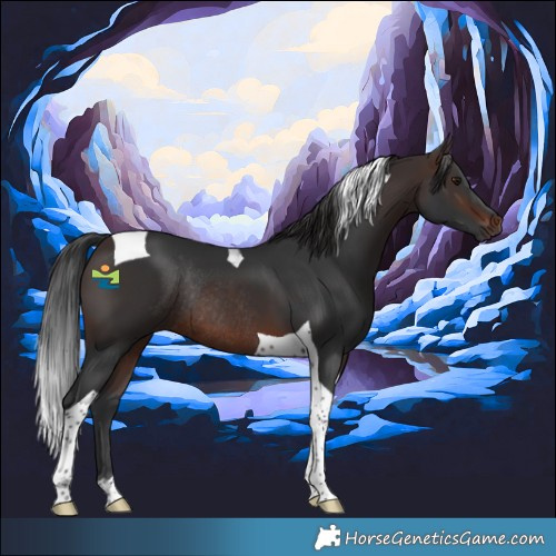 Horse Color:Brown Tobiano Rabicano