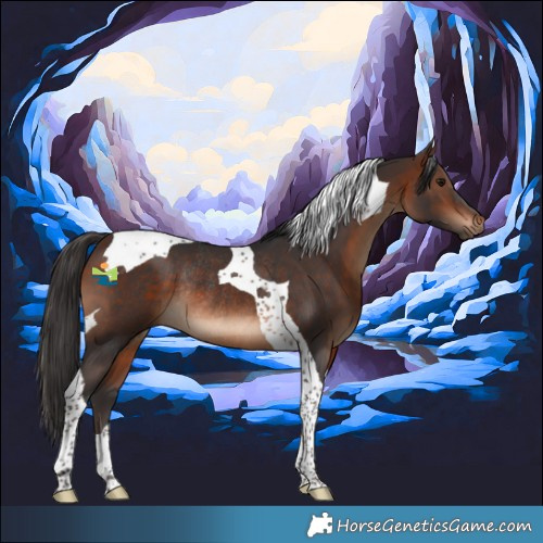 Horse Color:Brown Tobiano Rabicano