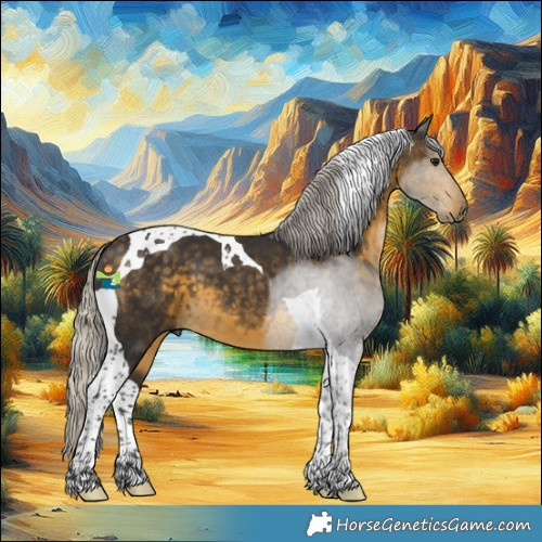Horse Color:Silver Buckskin Tobiano