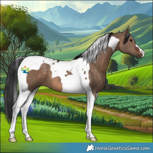 Horse Color:Brown Dun Tobiano 
