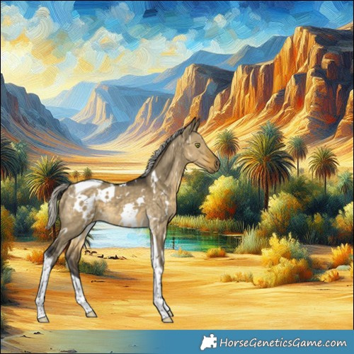 Horse Color:White Spotted Silver Buckskin Dun Mushroom Tobiano 