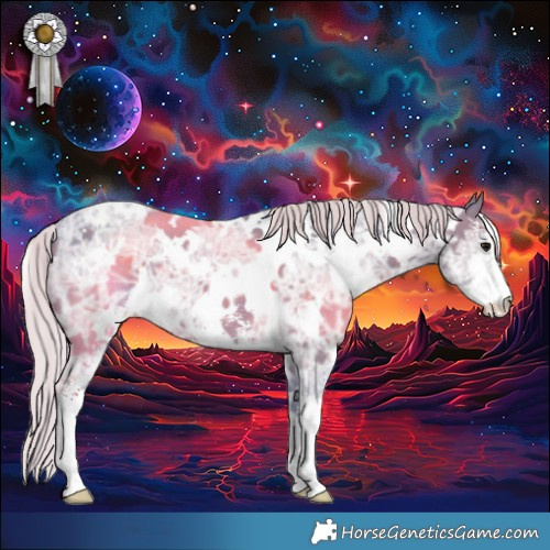 Horse Color:Watercolor White Spotted Silver Smoky Black Ice Sabino 