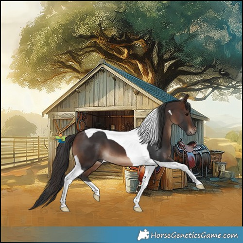 Horse Color:Brown Tobiano