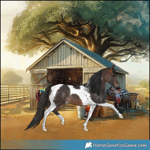Horse Color:Bay Tobiano 