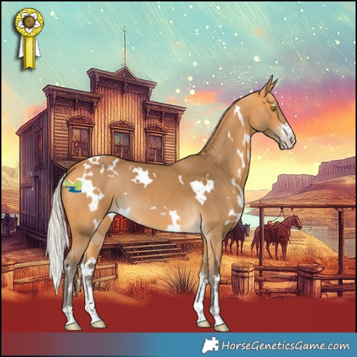 Horse Color:White Spotted Silver Buckskin Sabino 