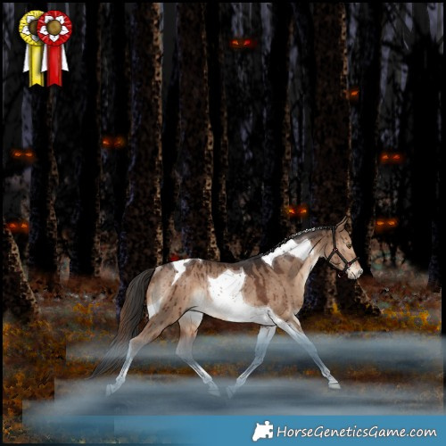 Horse Color:Liver Red Dun Tobiano Rabicano Brindle