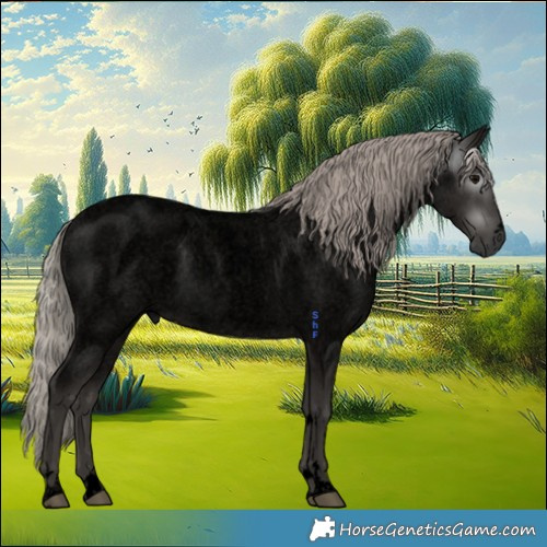Horse Color:Gray Void Silver Blue Roan 