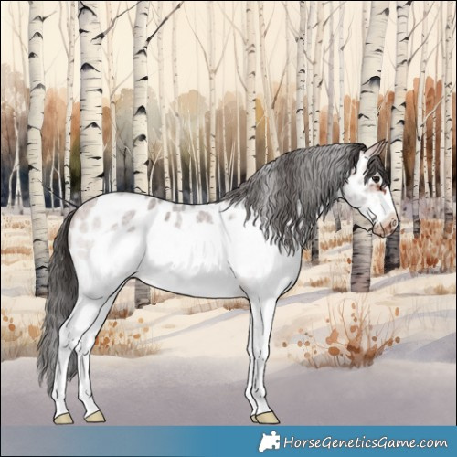 Horse Color:White Spotted Bay Roan Frame Appaloosa 