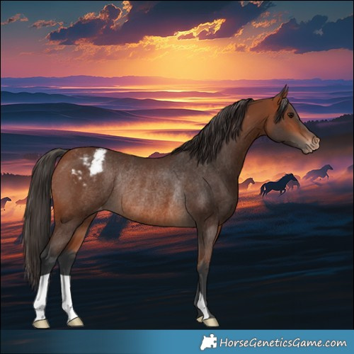 Horse Color:Bay Appaloosa Rabicano 