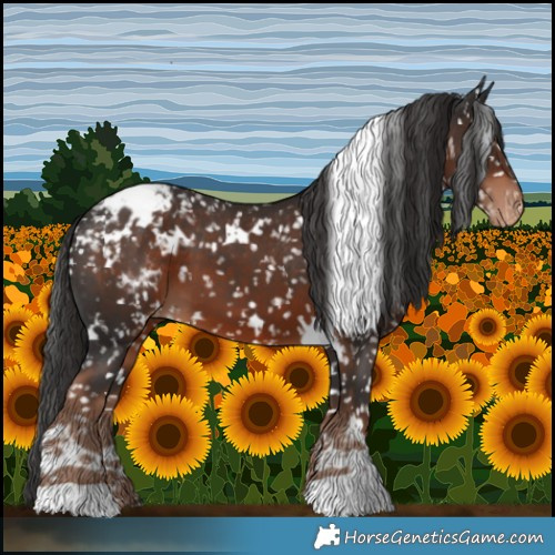 Horse Color:White Spotted Liver Chestnut Snowflake Varnish 