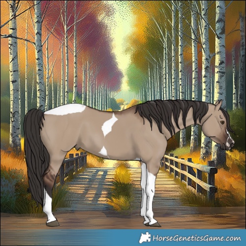 Horse Color:Liver Red Dun Tobiano 