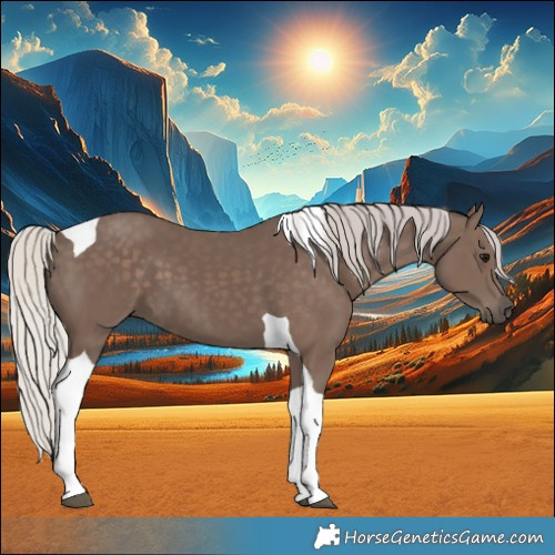 Horse Color:Silver Black Tobiano 