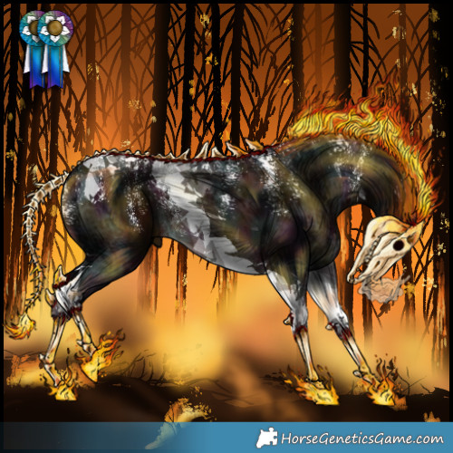 Horse Color:Powder White Midnight Liver Chestnut Ice Tobiano 