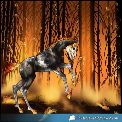 Horse Color:Powder White Midnight Liver Chestnut Ice Tobiano 