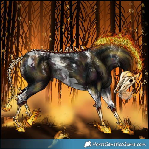 Horse Color:Powder White Midnight Liver Chestnut Ice Tobiano