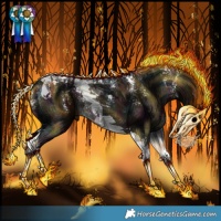 Horse Color:Powder White Midnight Liver Chestnut Ice Tobiano 