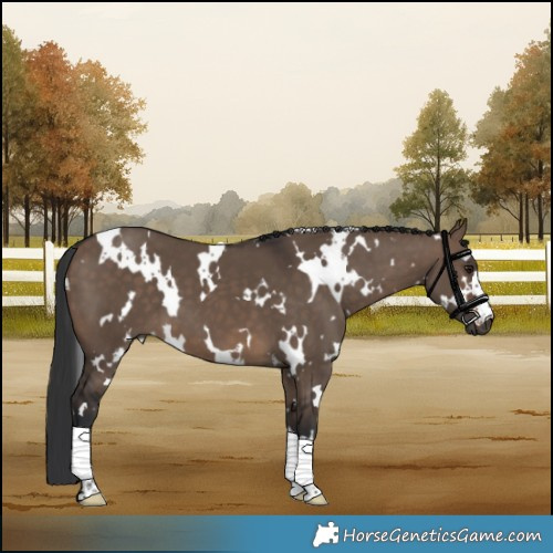Horse Color:White Spotted Brown Dun 