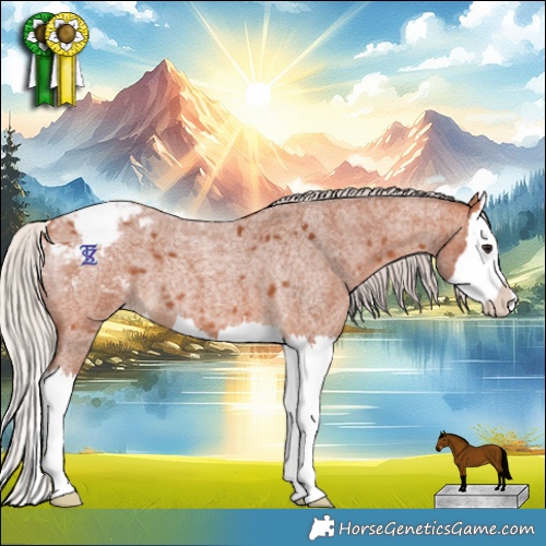 Horse Color:Silver Bay Roan Splash Snowcap 
