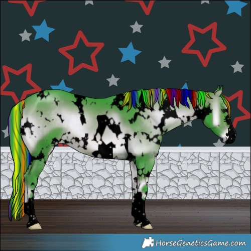Horse Color:Void Painted Watercolor White Spotted Brown Onyx