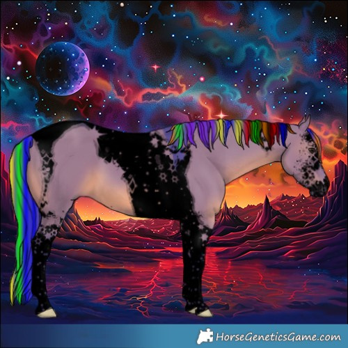 Horse Color:Void Painted Watercolor Grullo Mushroom Sabino Tobiano
