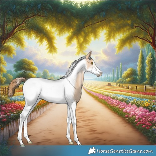 Horse Color:Bay Pearl Dun Tobiano Frame