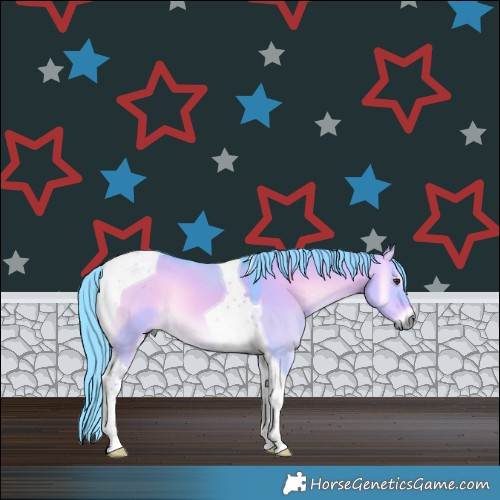 Horse Color:Watercolor Liver Red Dun Onyx Tobiano 