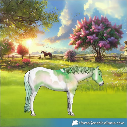 Horse Color:Watercolor Liver Red Dun Onyx Tobiano 