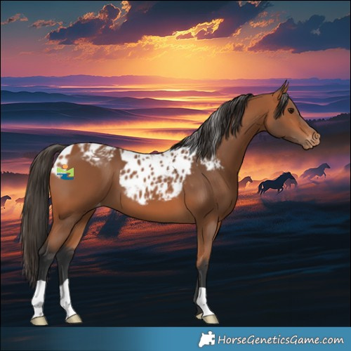 Horse Color:Bay Skewed Appaloosa 