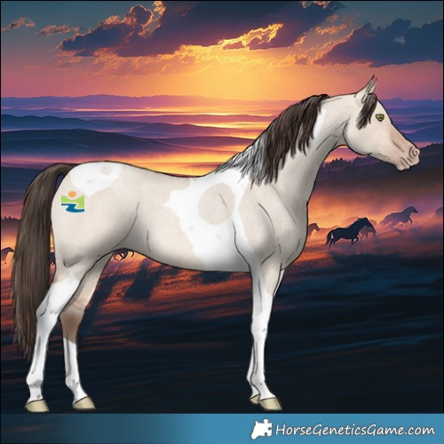 Horse Color:Amber Champagne Roan Dun Tobiano 
