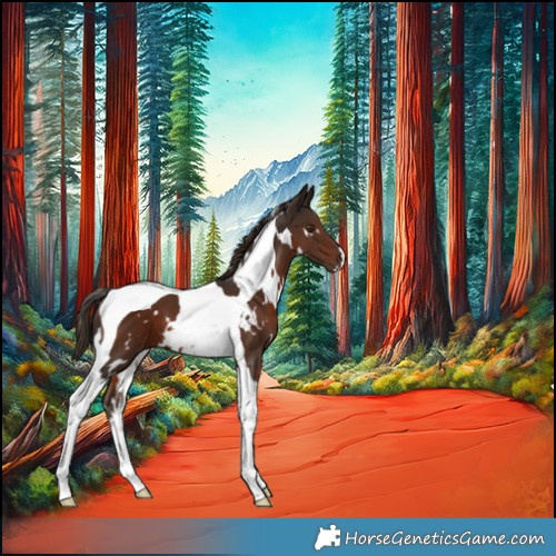 Horse Color:White Spotted Liver Chestnut Tobiano 