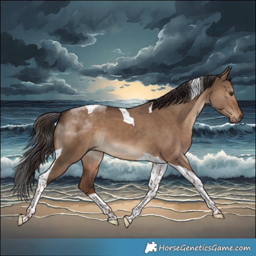 Horse Color:Liver Red Dun Tobiano 