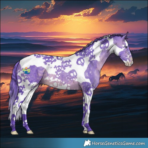 Horse Color:Watercolor Brown Chinchilla Splash Tobiano 