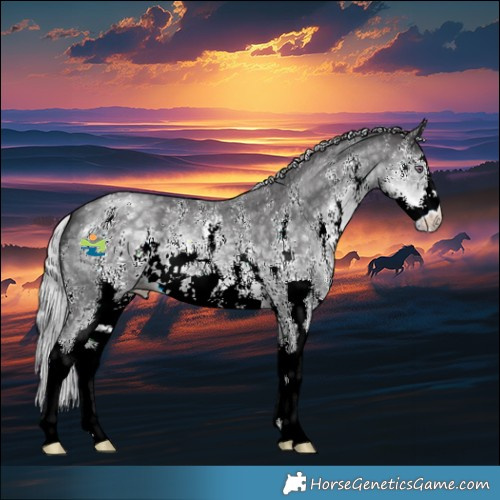 Horse Color:Silver Smoky Black Chinchilla Sabino 