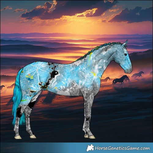 Horse Color:Painted White Spotted Smoky Black Ice