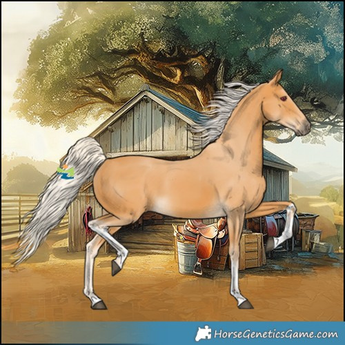 Horse Color:Silver Buckskin Tobiano 