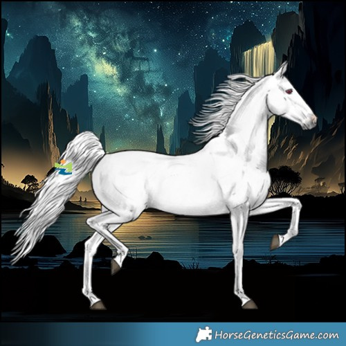 Horse Color:Platinum Palomino Chinchilla Onyx Rabicano 